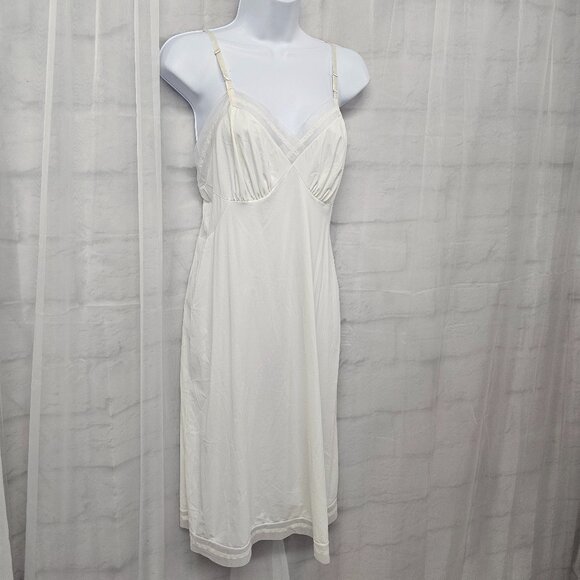 Cream Babydoll Y2K Slip Dress Fairy Whimsigoth Mesh Lounge S - Picture 4 of 9